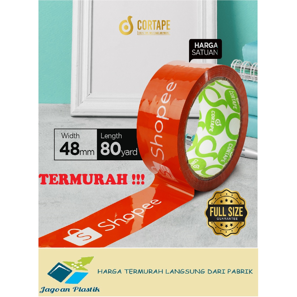 LAKBAN CORTAPE - ISOLASI / SELOTIP CORTAPE SHOPEE 48 X 80 Y