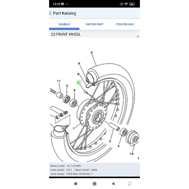 SPOKE RUJI JARI JARI DEPAN MIO SPORTY SMILE ORIGINAL