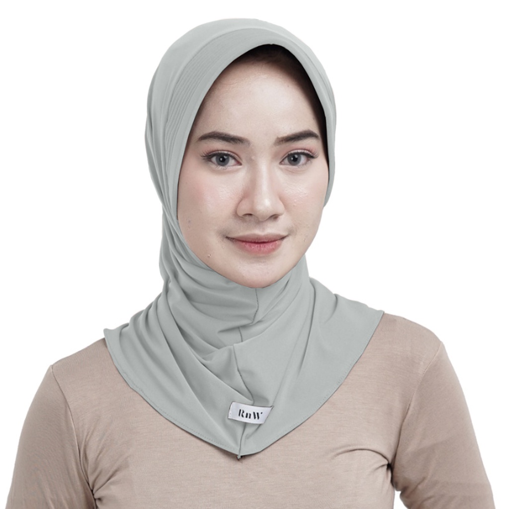 RnW Hijab Sporty - Bergo Sport - Hijab Olahraga-Silver