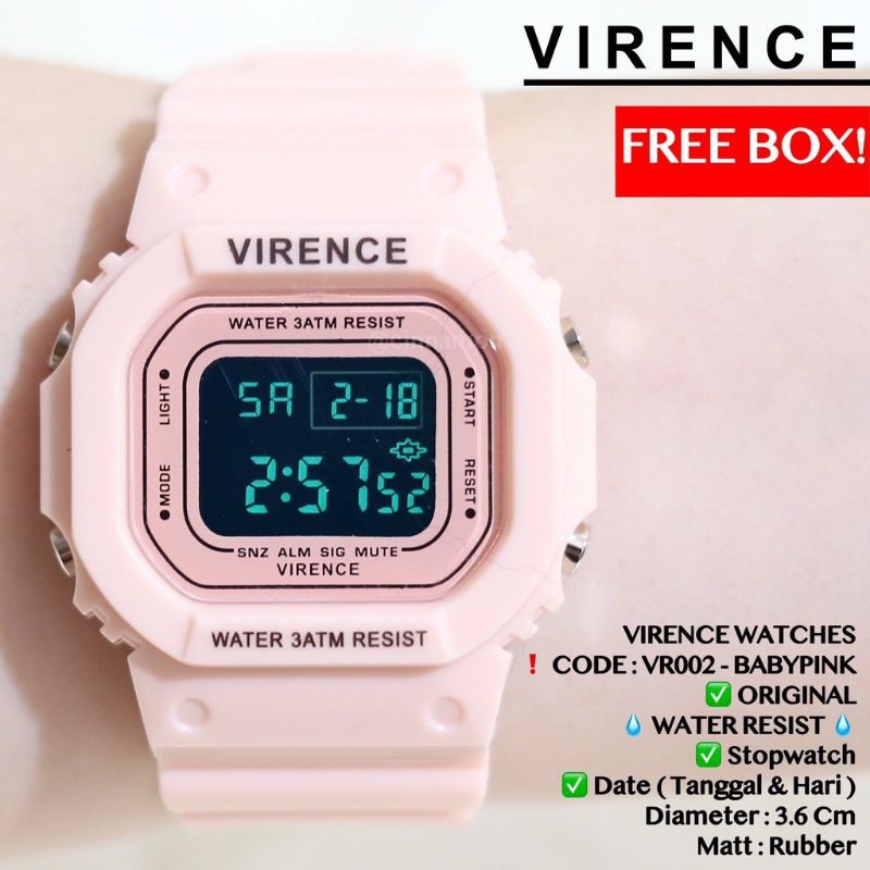 Jam Tangan Wanita Digital Virence Original Tahan Air Bisa Untuk Berenang