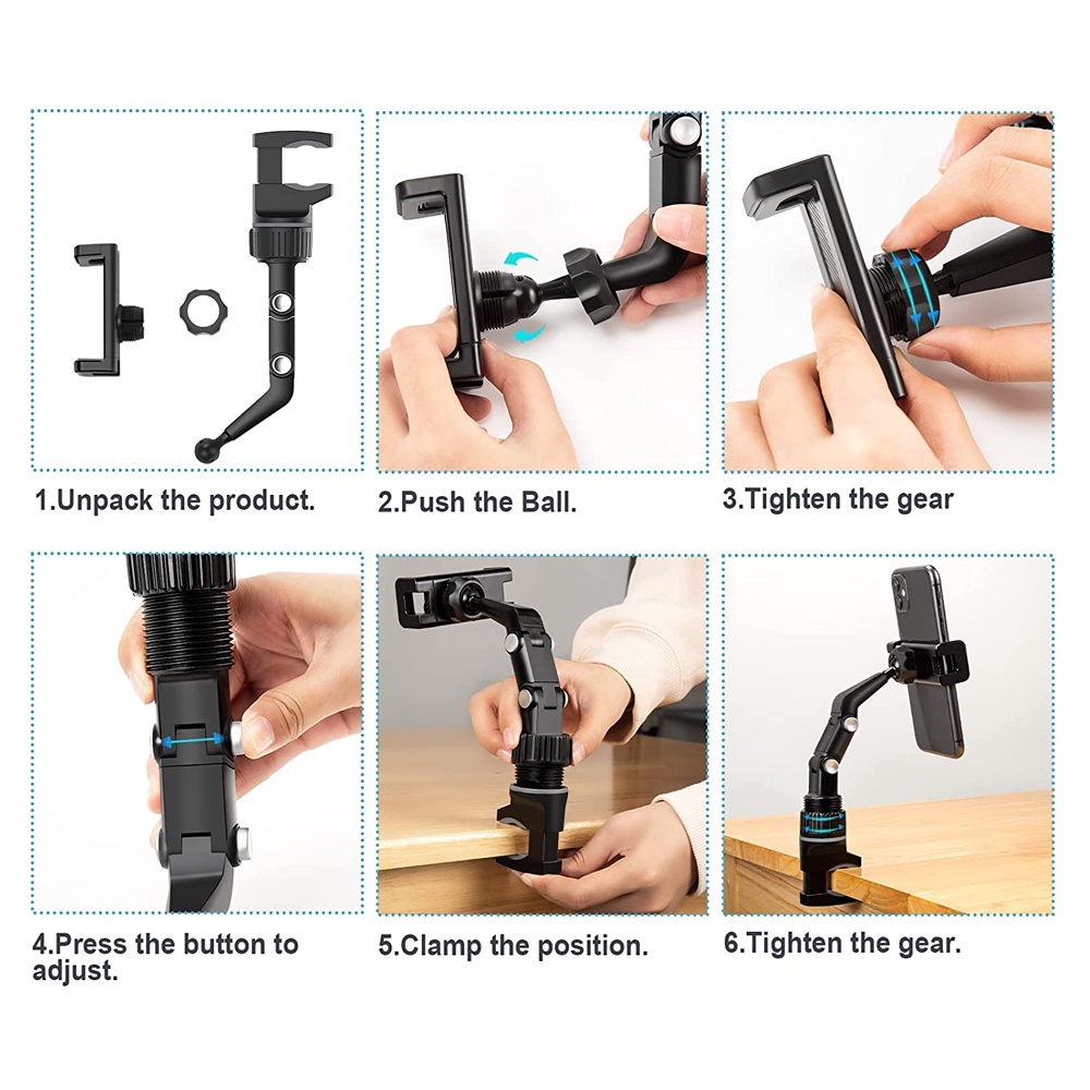 Phone Holder HP Jepit Spion Tengah Mobil Bracket GPS 360° Adjustable