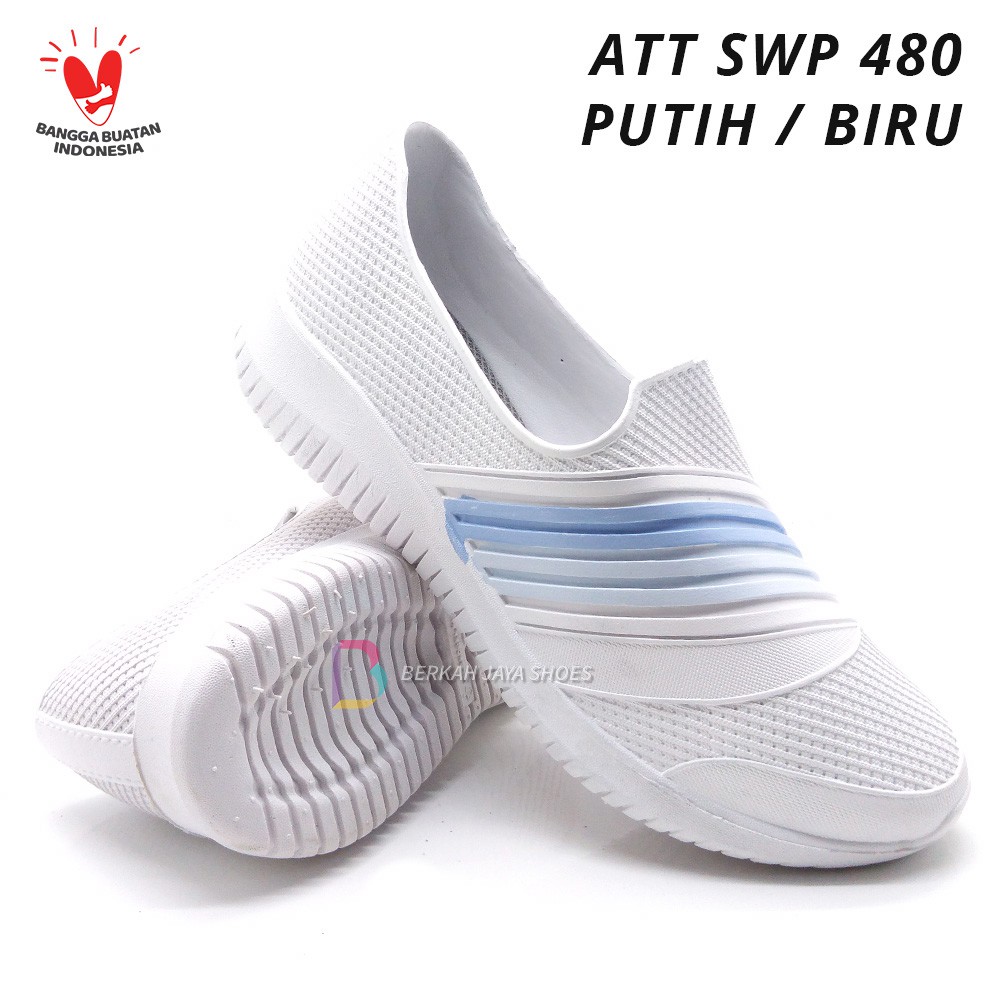 Sepatu Karet Wanita - Sepatu Slip On Karet Wanita ATT SWP 480 Putih - Anti Air &amp; Anti Slip