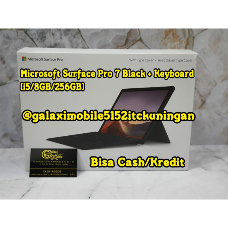 Microsoft Surface Pro 7 i5/8GB/256GB Black Bundle + Type Cover Black Garansi International