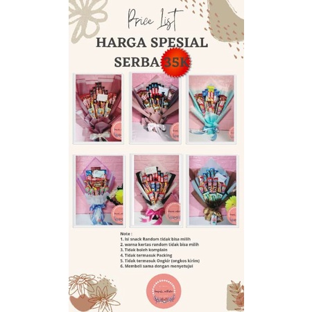 

Buket snack serba 35k (wajib membeli dus packing )