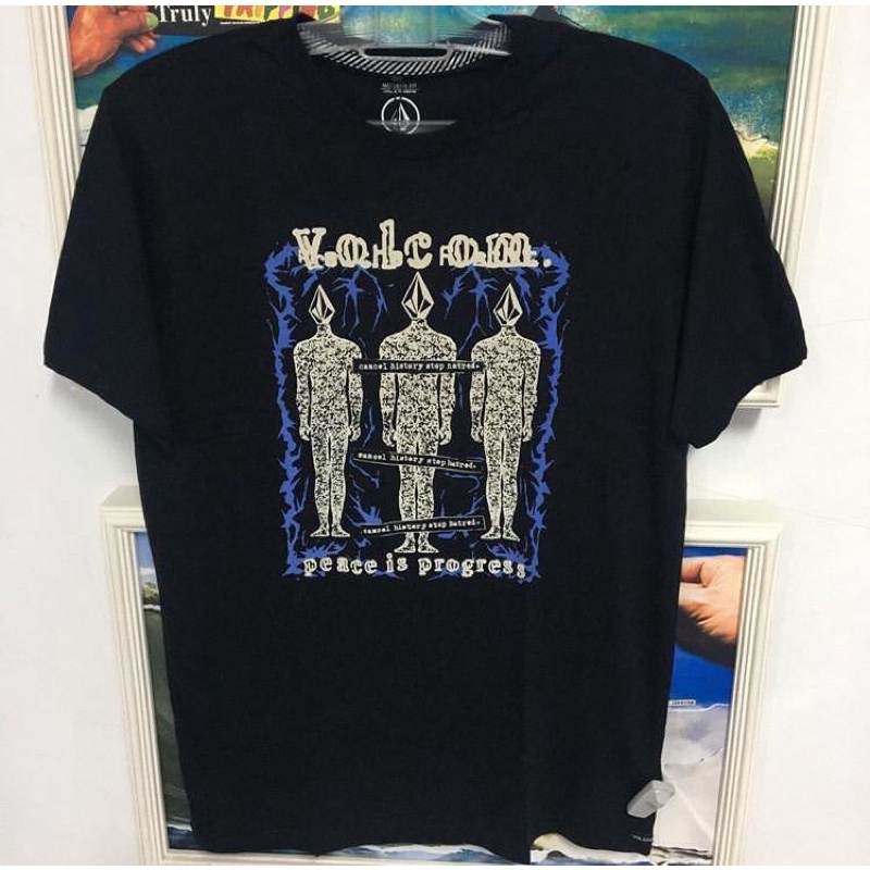 volcom baju kaos hitam pria original 100%