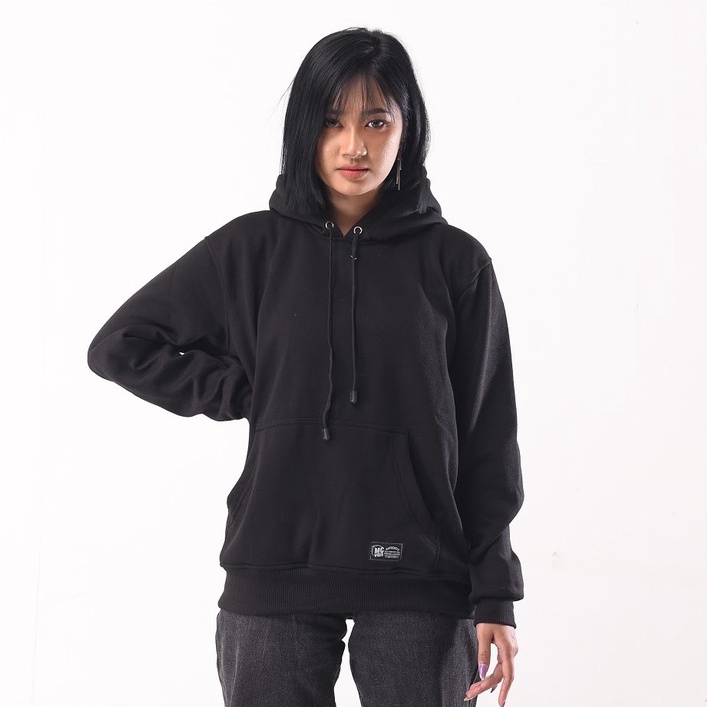 Mcvois Sweater Hoodie Polos Hitam Pria Wanita Premium