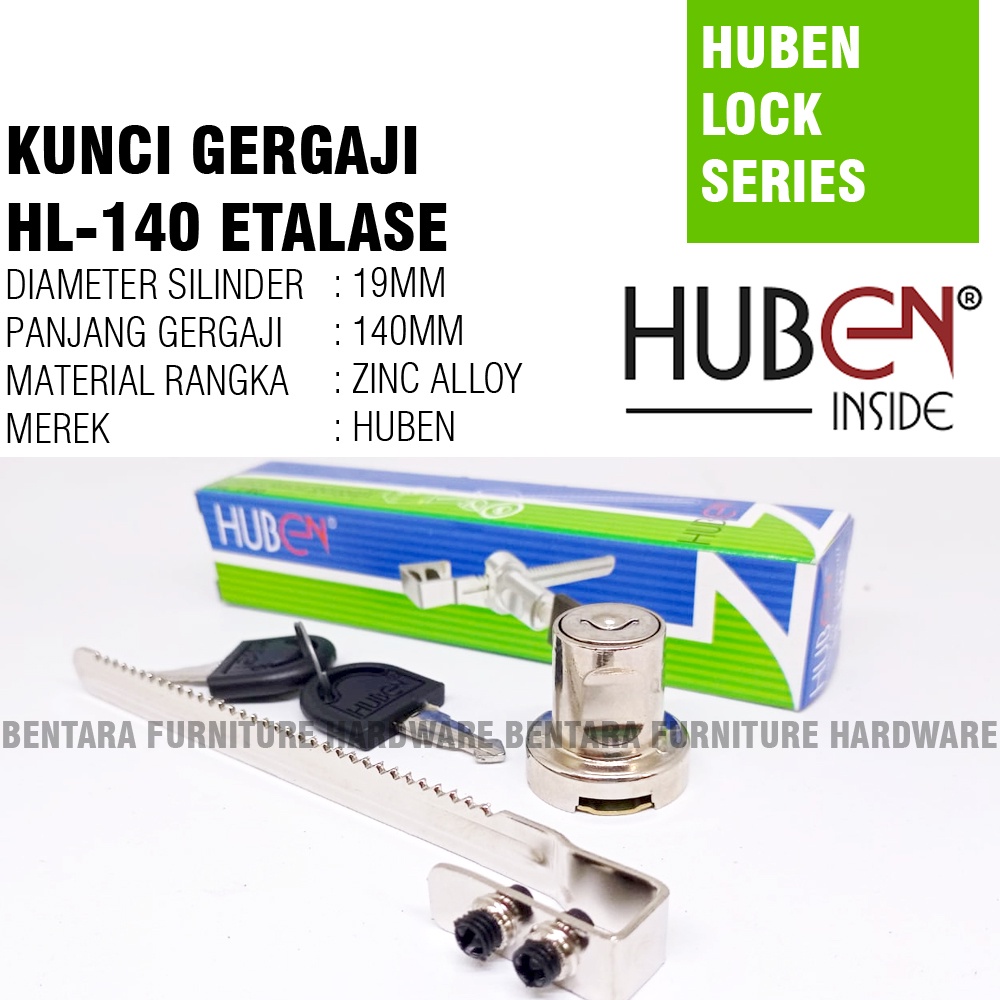 HUBEN KUNCI HL-140 140 MM (14 CM) - KUNCI HUBEN LOCK KUNCI GERGAJI KUNCI ETALASE KACA