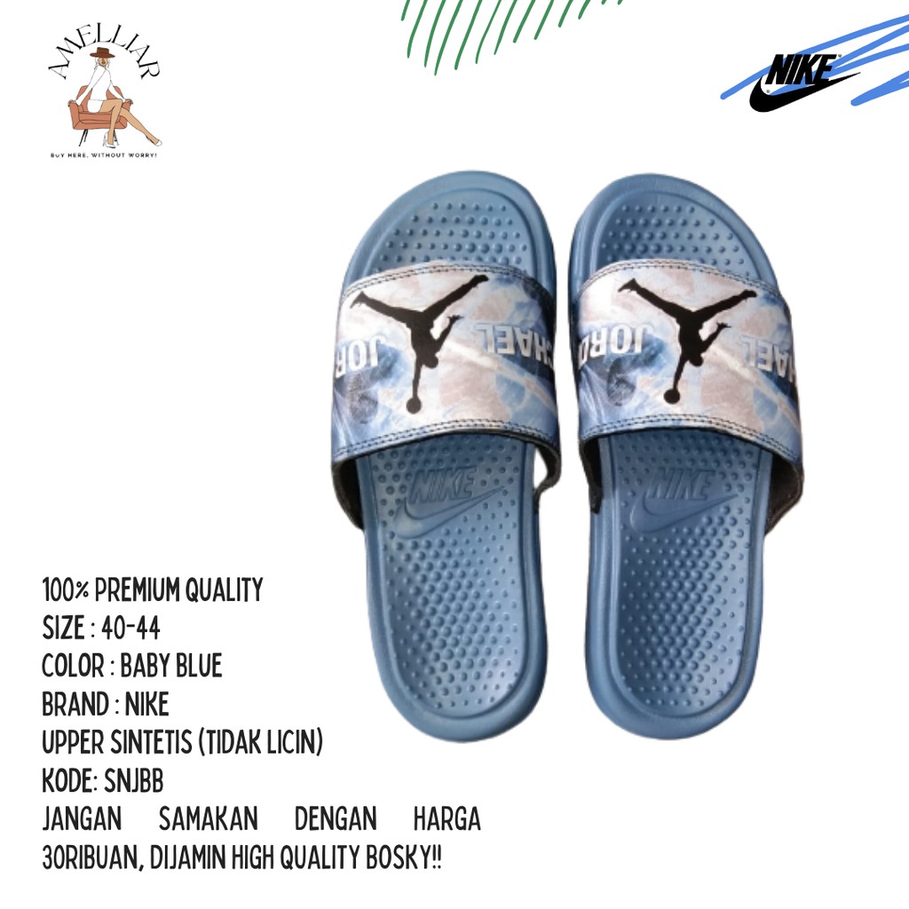 sandal slide Nike jordan/sandal selop/sandal karet-hitam