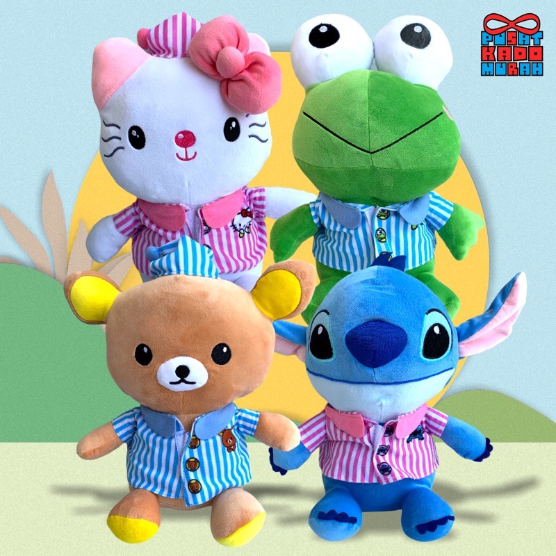 Boneka Sleepy Piyama / Pajamas - Stitch / Keroppi / Rilakuma / Hello Kitty