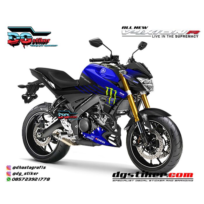 Decal Sticker All New Vixion R Hitam Biru Livery GP 2019 DG Stiker