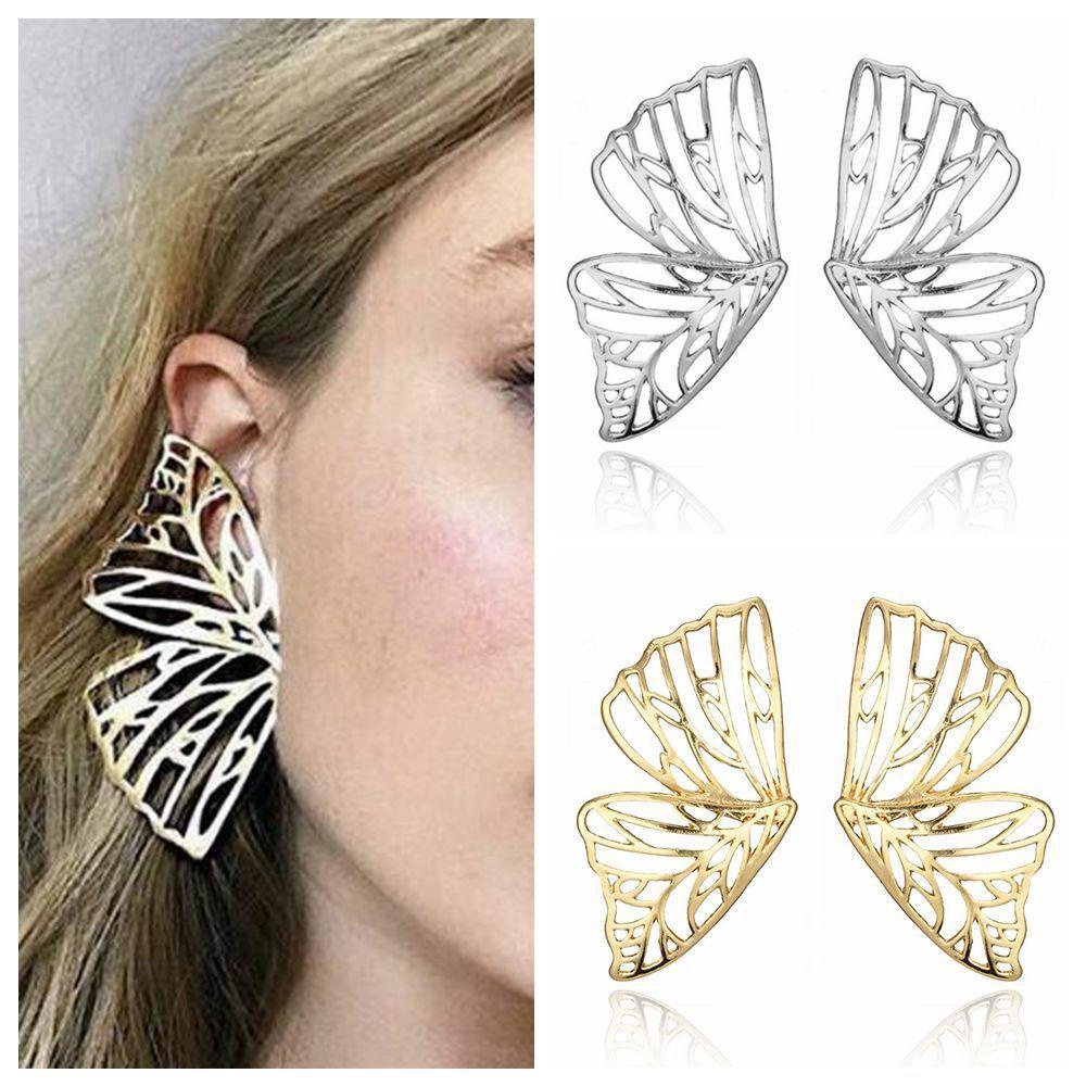 Anting Nanas Kupu-Kupu Wanita Emas Boho Zinc Alloy