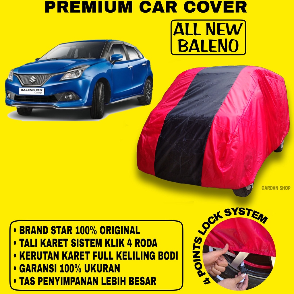 Body Cover ALL NEW BALENO MERAH HITAM Penutup Bodi Mobil All New Baleno Waterproof PREMIUM