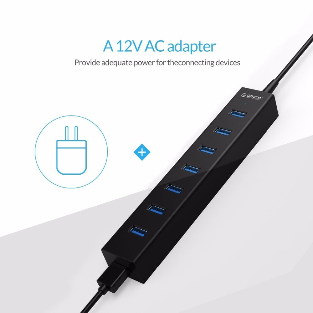 USB HUB 3.0 7 PORT ORICO H7013U3 with adaptor - orico h7013-u3