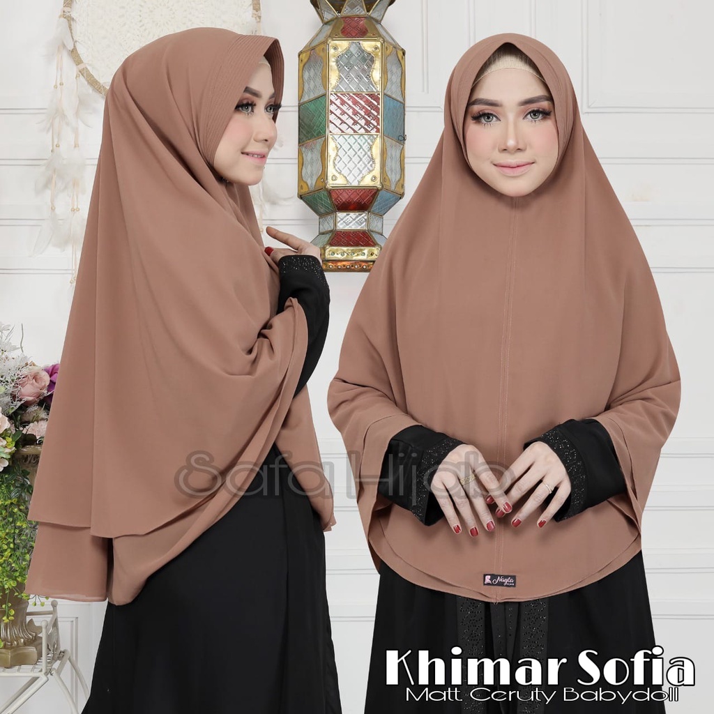 Khimar Ceruty Babydoll Jilbab khimar Sofia Hijab Khimar 2 layer Ceruty Babydoll Khimar Grosir Termurah Safa Hijab