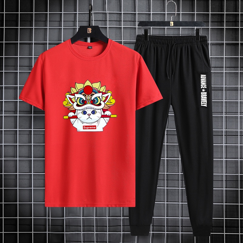 Celana Panjang Pria + kaos Set F02