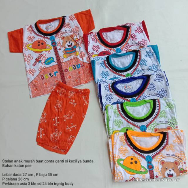 Setelan Anak Murah,  Usia 6 bln sd 2 thn , baju anak laki - laki