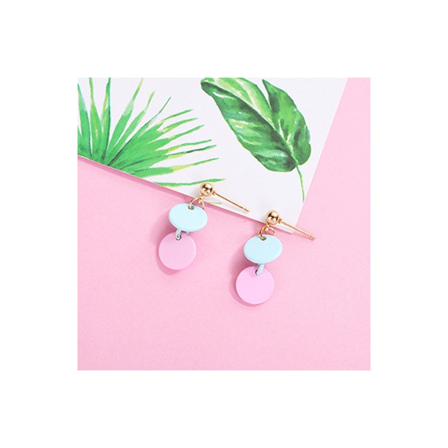 LRC Anting Tusuk Simple Round Shape Decorated Earrings