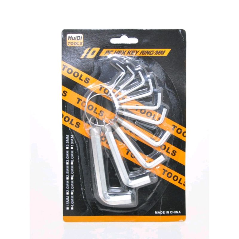 Kunci L set 10 pcs / kunci L set hex key 10 in 1