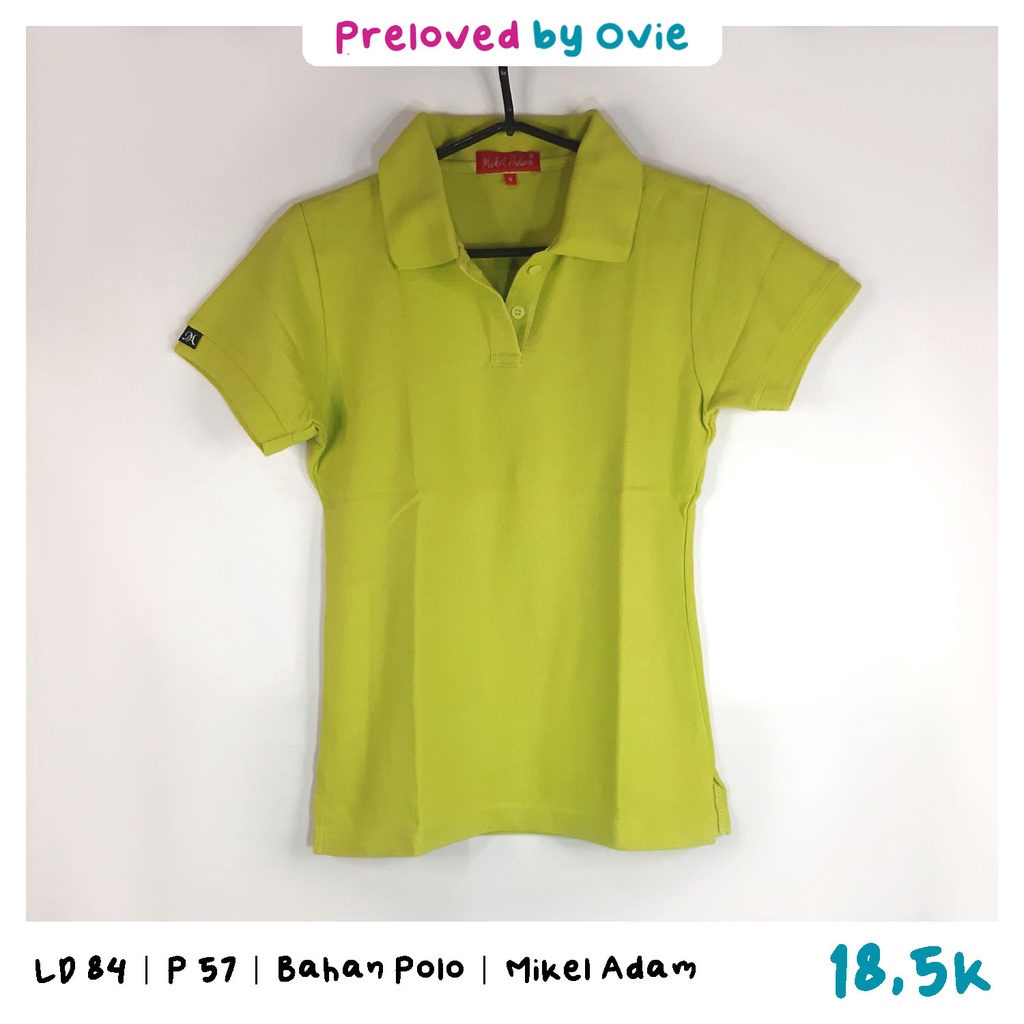 [PRELOVED] Atasan Kerah Mikel Adam Hijau | Kaos Kerah Polo | Thrift Murah | H-004