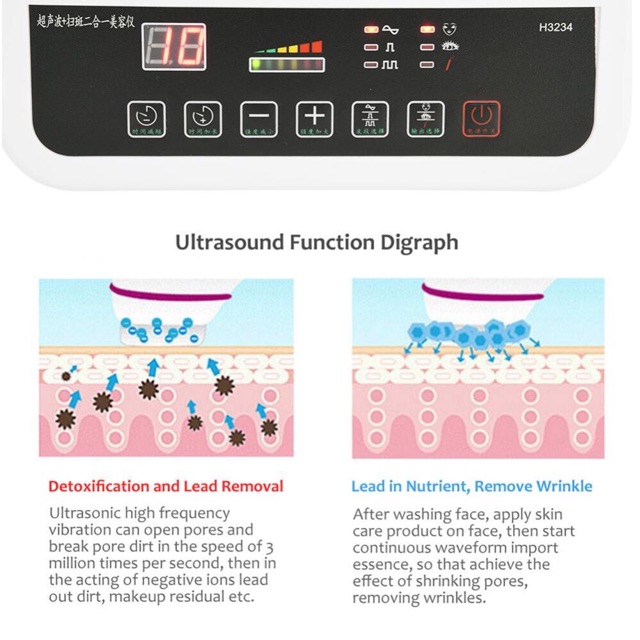 Soft cauter ultrasound alat detox strika setrika wajah mata penghilang tai lalat kutil flek tatto