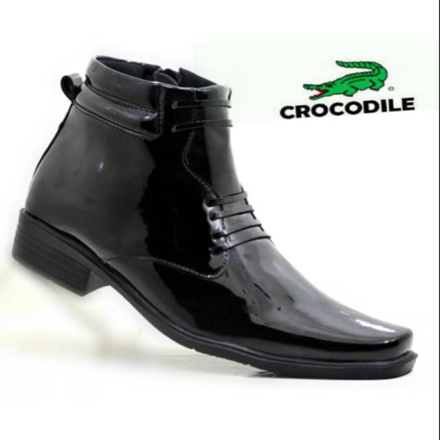 Sepatu Pantofel PDH PDL Polri TNI Tentara crocodille Kulit sintetis  swedian  Clark Mengkilap