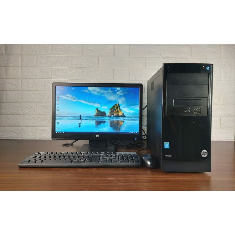 Paketan PC HP Pro 3330MT Intel G3020 Ram 4 GB DDR 3 HDD 500 GB Lcd 19in Wide Second Berkualitas