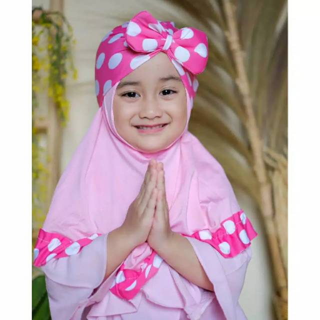 17 Hijab Anak Polkadot | All size 1-3 Tahun | Jilbab Turban Bando Muslimah Nissa Nisa Sabyan Jersey