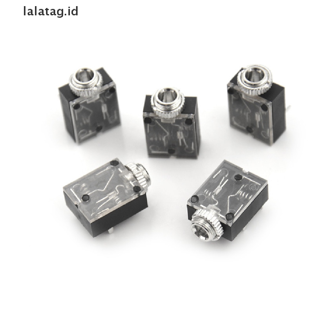 5 Pcs 5 Pin 3.5mm Audio Mono Jack Socket PCB Panel Mount Headphone