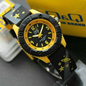 Jam Q&Q ANAK-ANAK HITAM KUNING VQ96 QQ VQ-96 ORI GARANSI - GIRLY WATCH