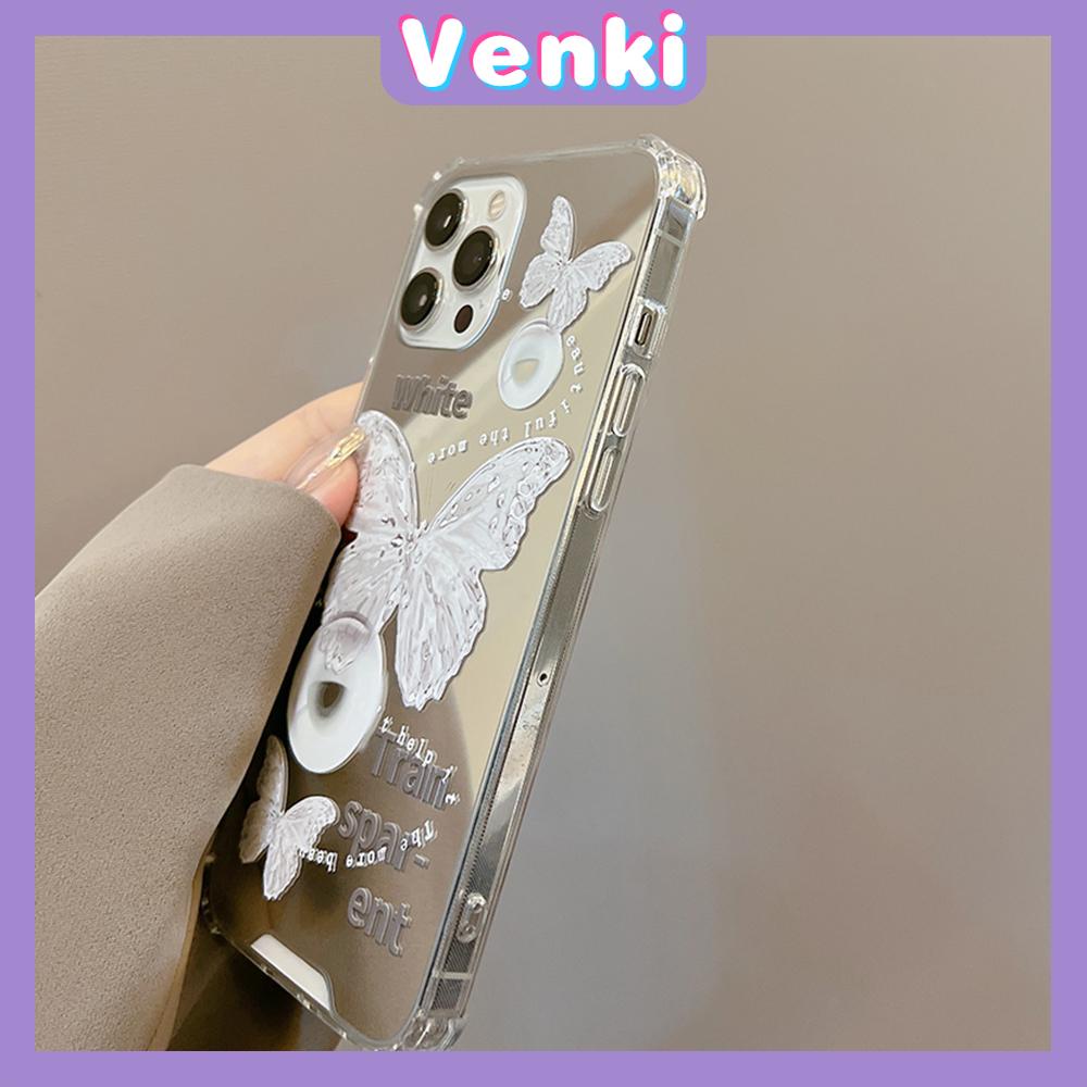 iPhone Case Acrylic HD Mirror Laser Airbag Shockproof Protection Camera Cute Crystal Butterfly Compatible For iPhone 11 iPhone 13 Pro Max iPhone 12 Pro Max iPhone 7 Plus xr