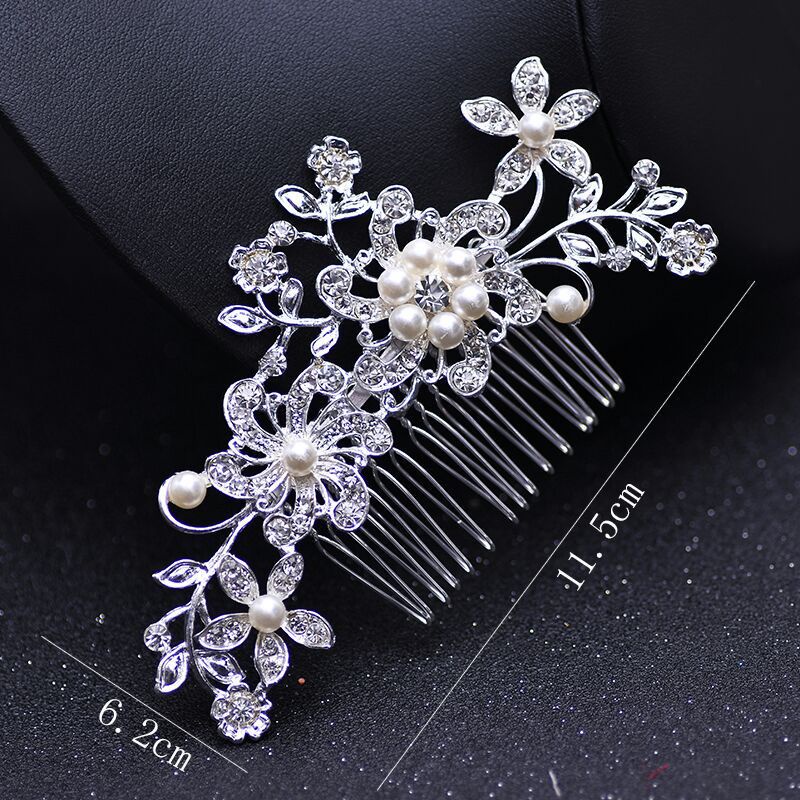 Wedding  Rhinestone Faux Pearl Hair Clip Bridal Hair Comb