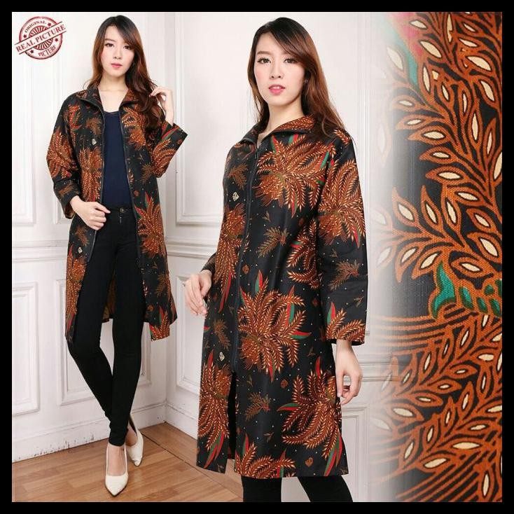 Mustika Jumbo Blazer Sleting Batik - M