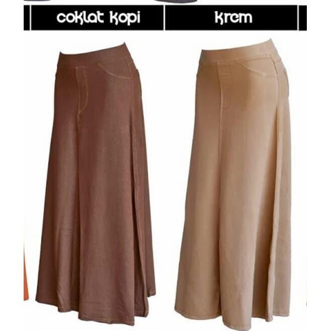 Terlaku Rok Panjang Soft Denim - Beige