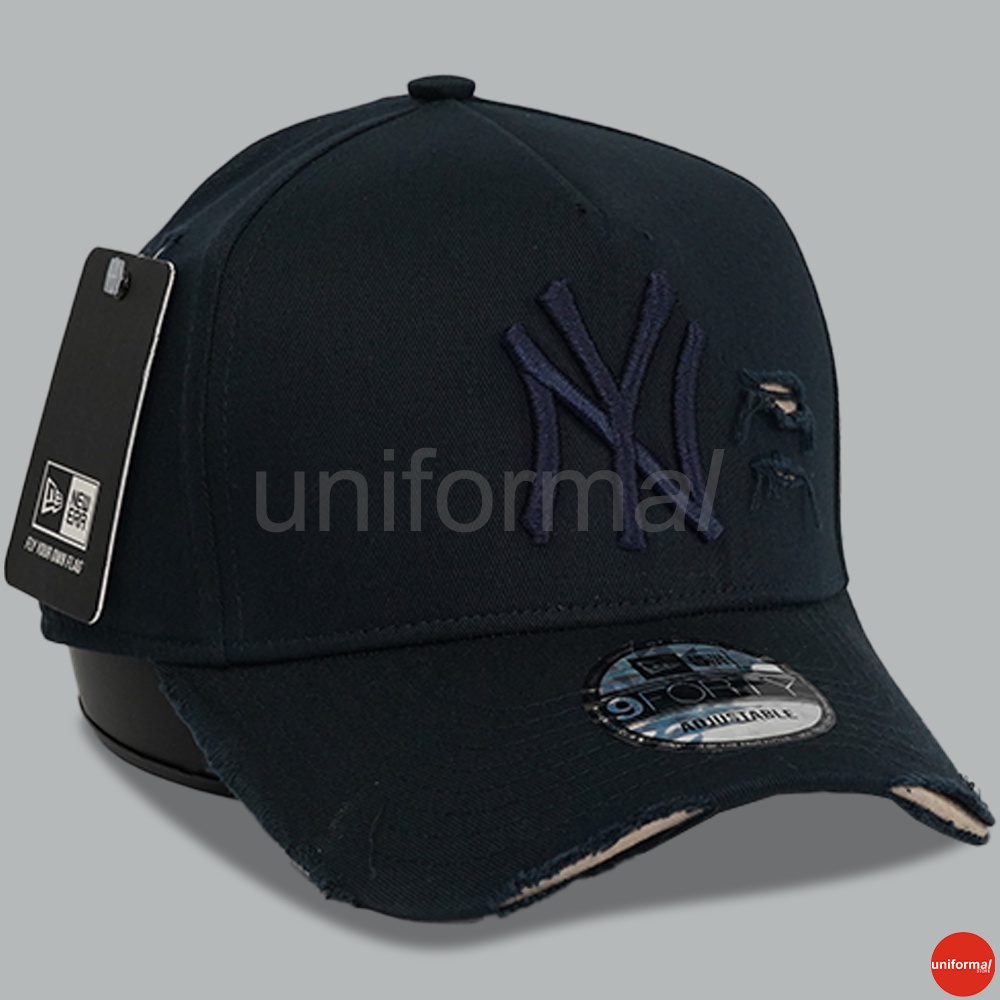 Topi Grade ORI Import Baseball Hat Damage Ripped Sobek NY , Topi Bisbol Cap Loreng Camo, Biru Hitam Pria Dewasa Ori Distro, YN Murah Premium 100% Anak Laki Wanita Unisex Bordir Polos Besball Bassball Basball