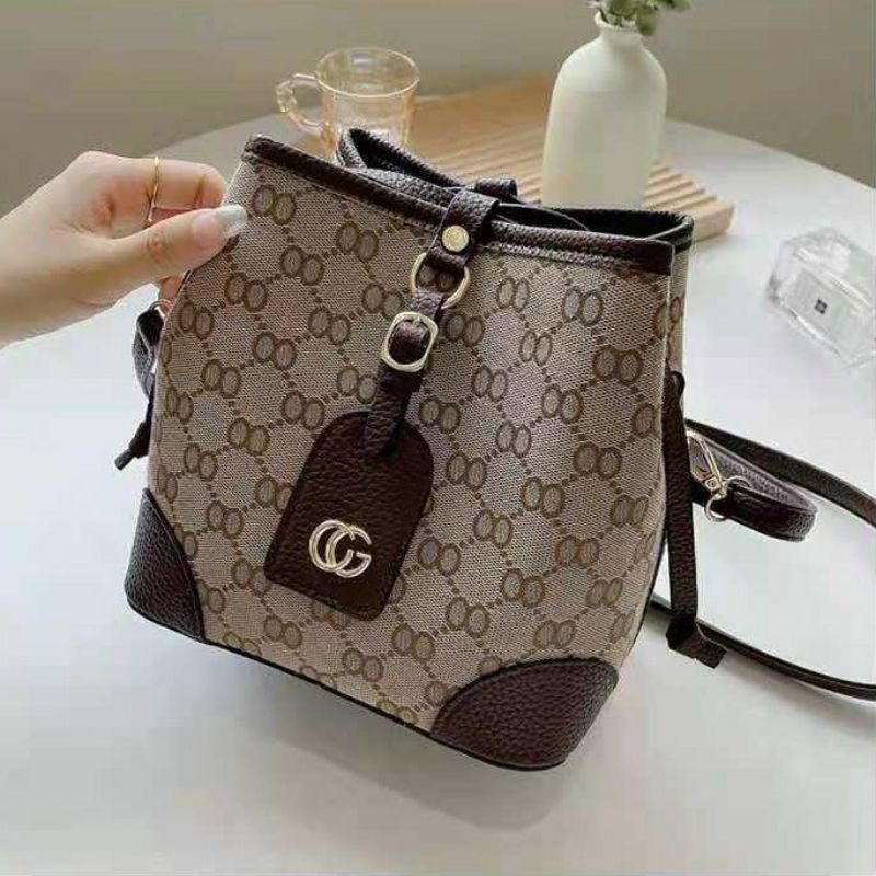 Tas Selempang wanita 9520 Monogram Bucket Bag