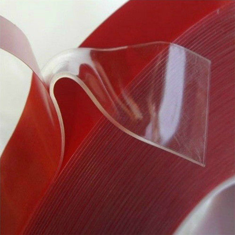 Double Tape Acrylic Transparent 10mm x 3m Merah