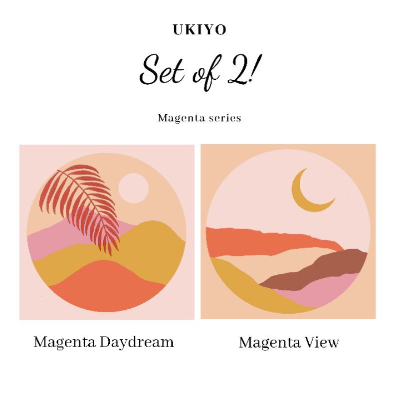 

DIY PAINTING BY NUMBERS KIT UKIYO SET OF 2 MAGENTA SERIES