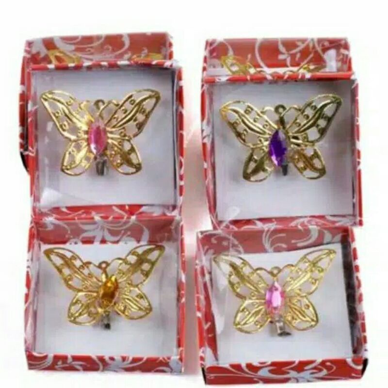 COD (100PCS)  Souvenir Bros Kupu Kupu Pin Butterfly Sovenir Hadiah Pernikahan Murah