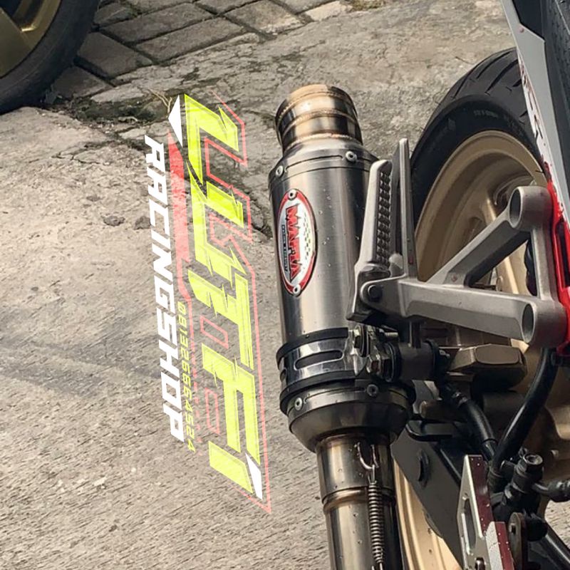 Terlaris!!?KNALPOT MAFIA RACING EXHAUST 20CM 25CM inlet50mm (Cleam Besar + 2pcs pir Ulir)-1