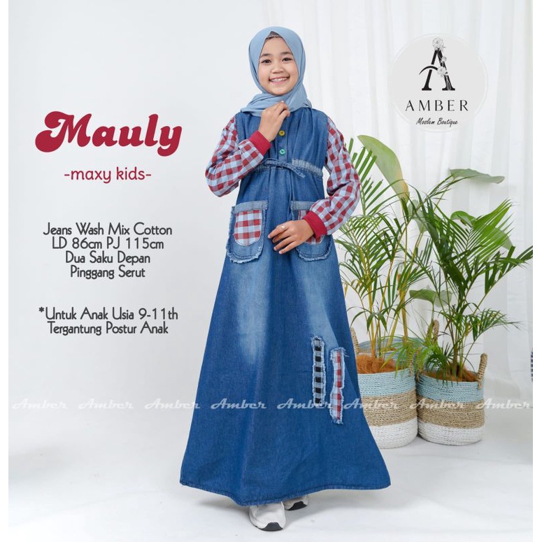 GAMIS JEANS ANAK 8-12 TAHUN BUSANA MUSLIMAH ANAK PEREMPUAN MAUTY ELIJA MESHI NAQIA  CHARFA