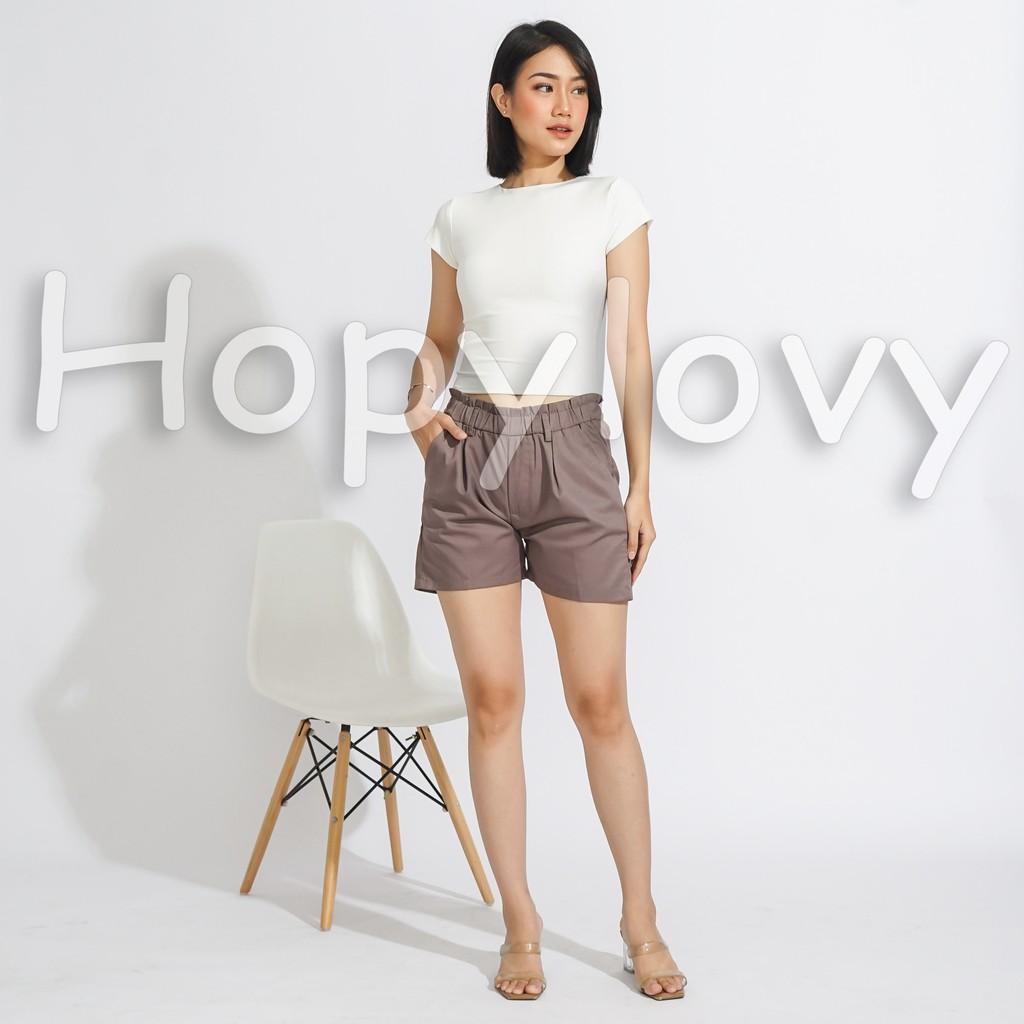 HOPYLOVY - Celana Pendek Wanita Hotpants Bahan Katun Vidya