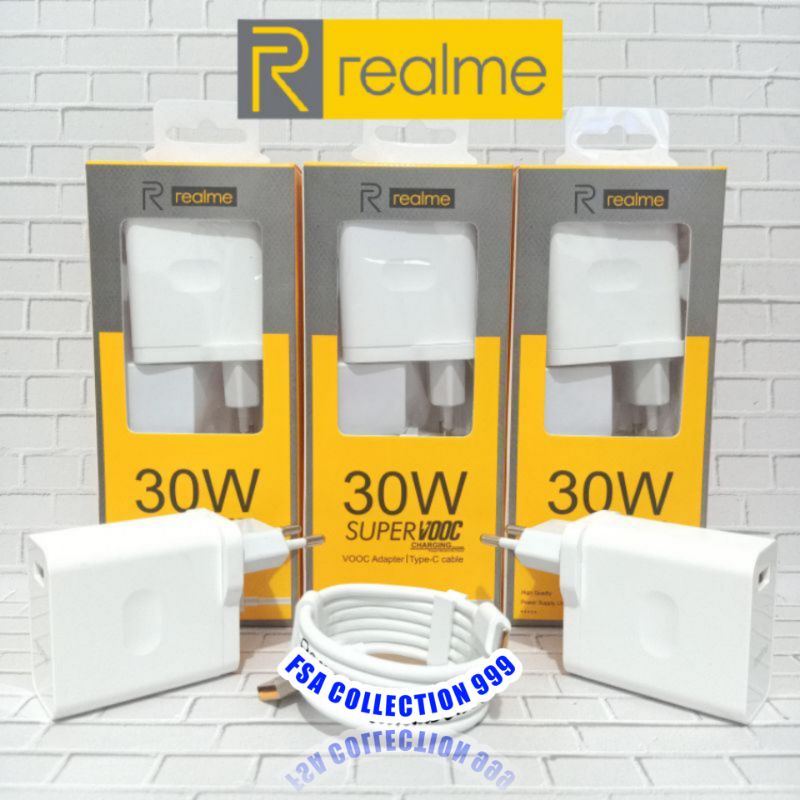 Charger Realme Original 100% Type C Super Dart 65W/30W/20W/18W super vooc Fast Charger