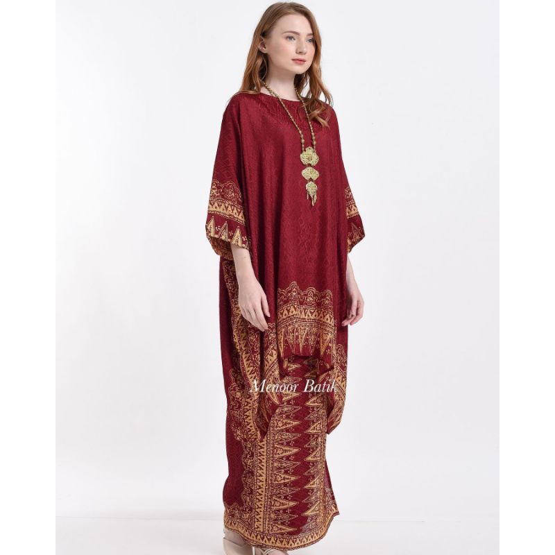 TERMURAH SET KAFTAN JUPRI PALEMBANG MAROON