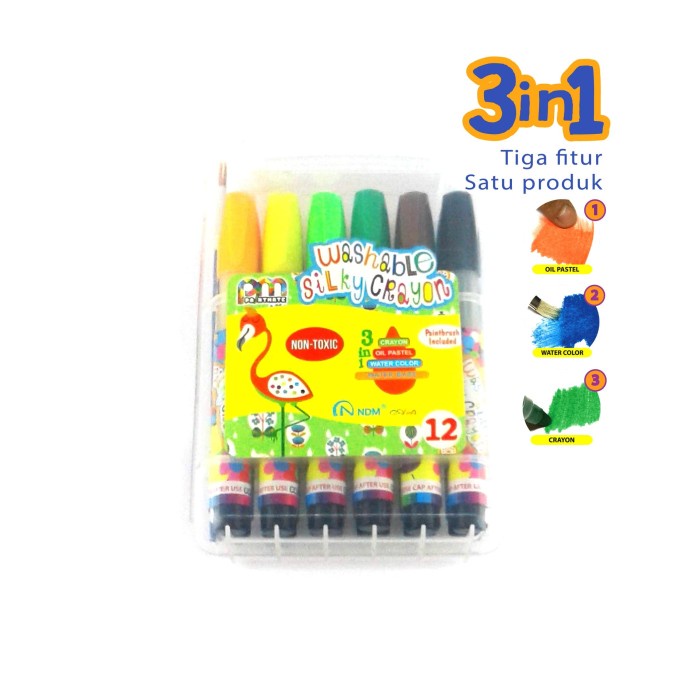 

Promo Bulan Ini Silky Crayon 3 In 1 Paintmate Washable Crayon 12 Warna Bonus Kuas Hemat