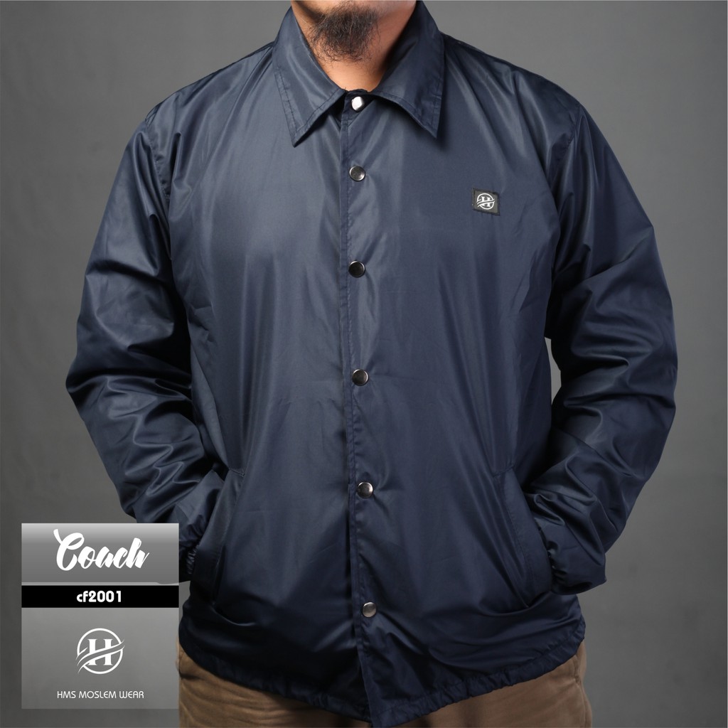 jaket pria tali serut motif distro jaket coach jaket HMS distro jaket warna navy kode art CF2001