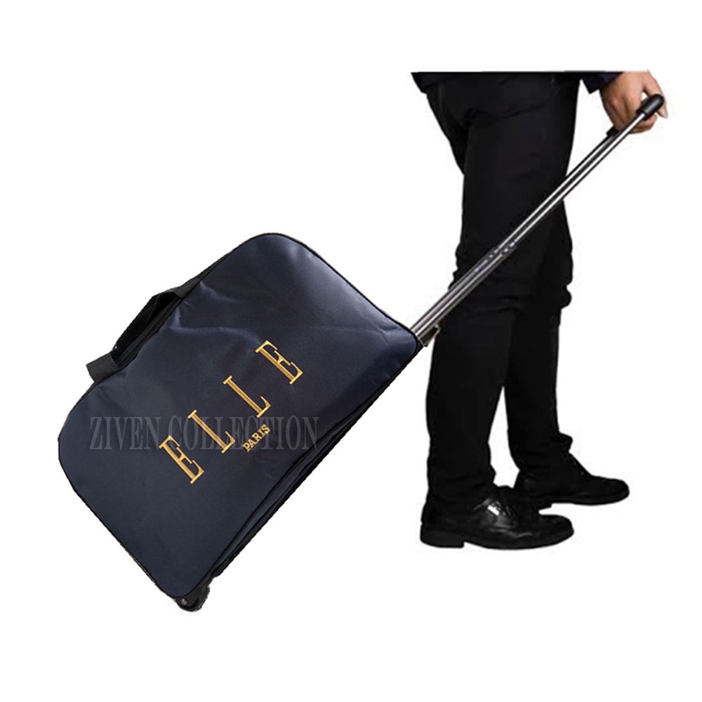 Tas Roda Travel elle trolly warna Biru Dongker