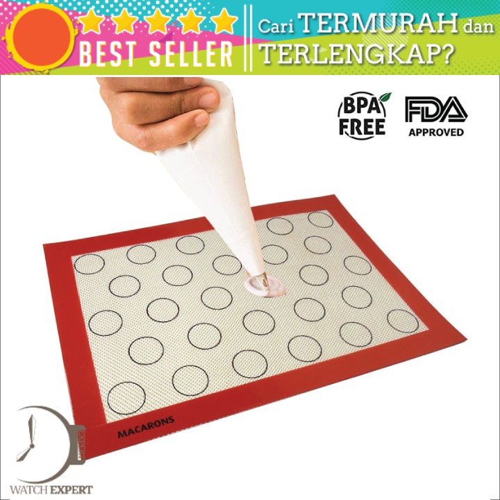 COD Alas Adonan Untuk Membuat Kue Macaron Baking Mat Silikon 40x30cm