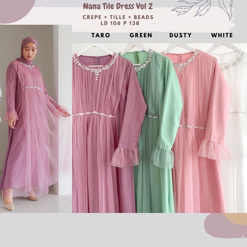 NANA TILE DRESS/DRESS TILE LD 110/DRESS TILE PAYET/DRESS TILE DOT/DRESS TILE SERAGAMAN/DRESS LEBARAN