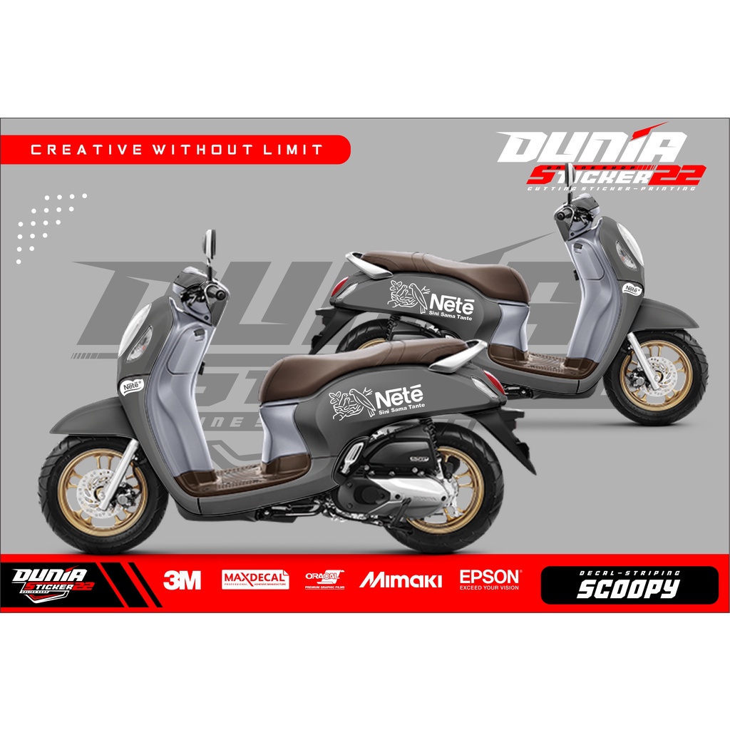 STICKER CUTTING SCOOPY MOTIF NETE / STICKER SCOOPY CUSTOM/ STICKER CUTTING SCOOPY TERMURAH-D20-2022