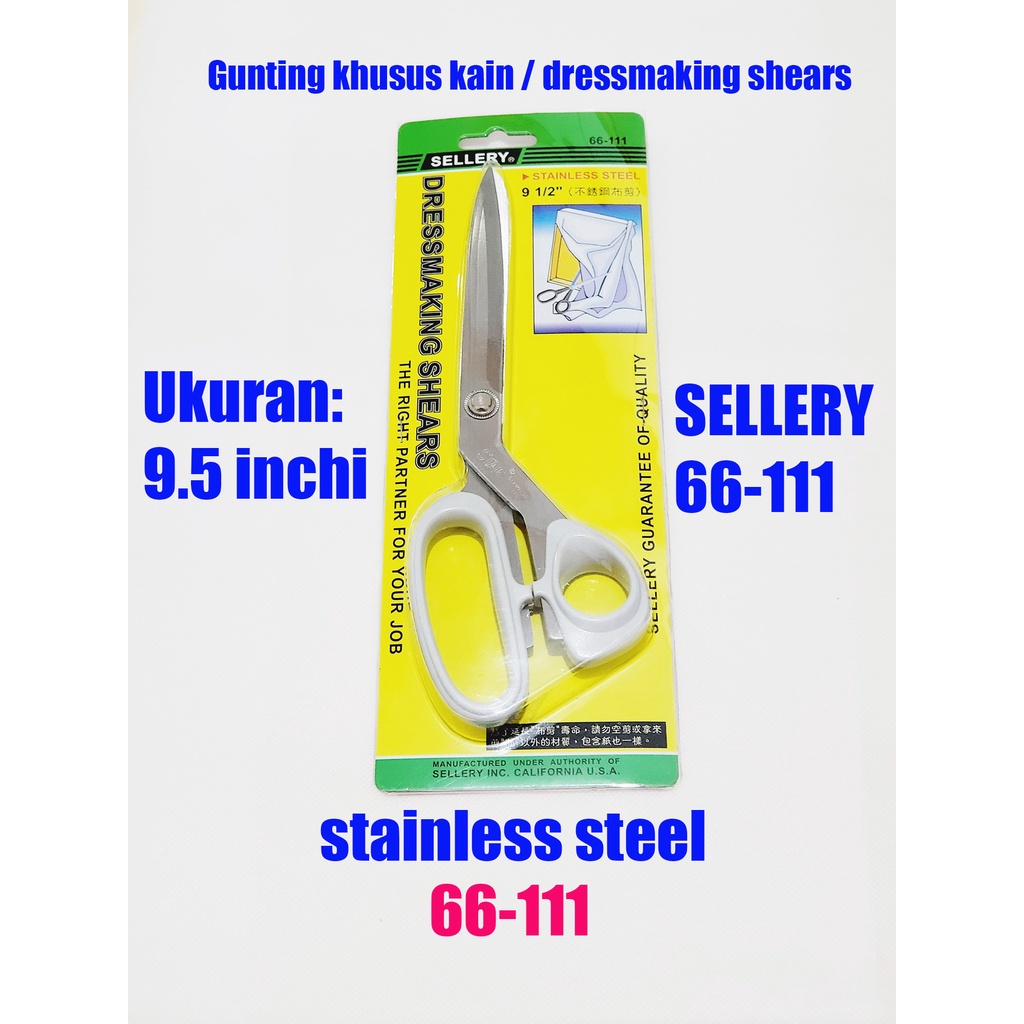 

Sellery 66-111 Gunting Kain 9.5 inch / Dressmaking Shears kulit